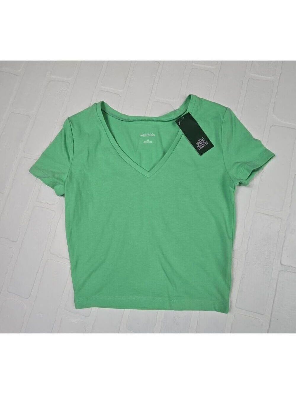 Wild Fable Mint Green Slim Fit Crop Top Medium